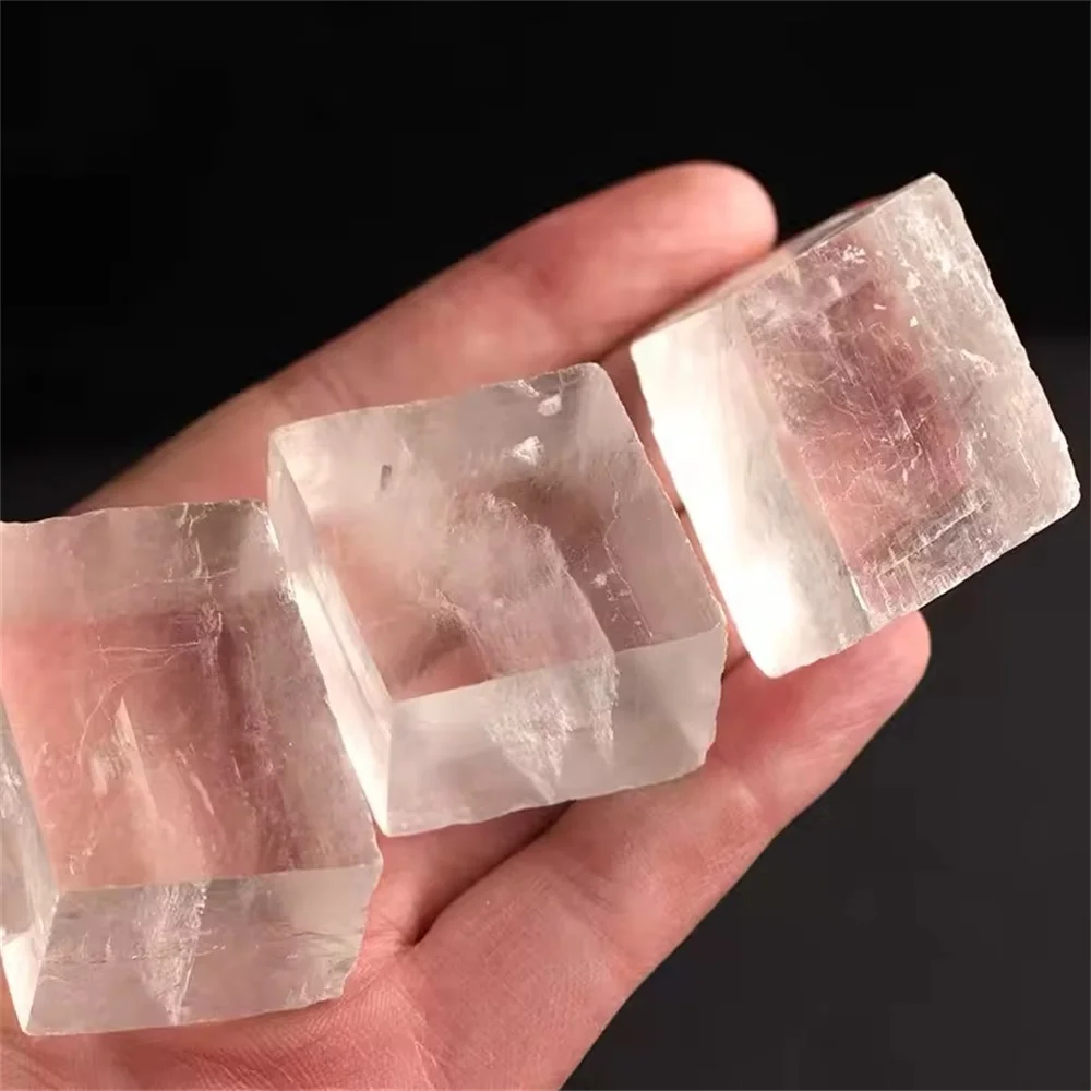 Wholesale Clear Optical Calcite Raw Cube Iceland Spar Slab Natural Stone Energy Rough Crystal Minerals Healing Stones Witchcraft