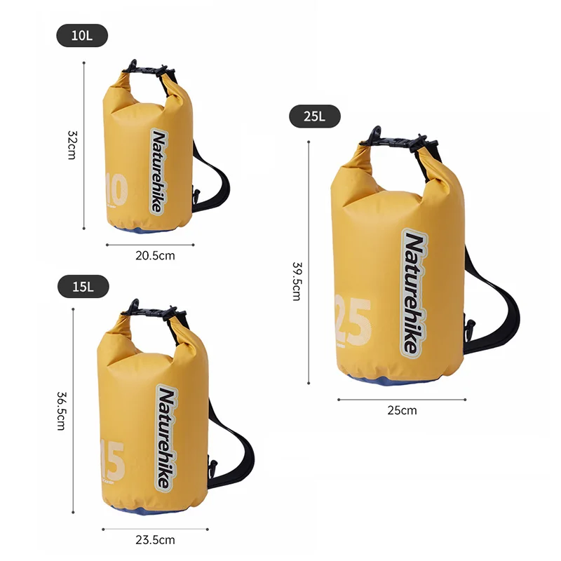 Naturehike Waterproof Bag Ultralight Dry & Wet Seperation Shoulder Bag Outdoor Swimming Streaming 10L 15L 25L