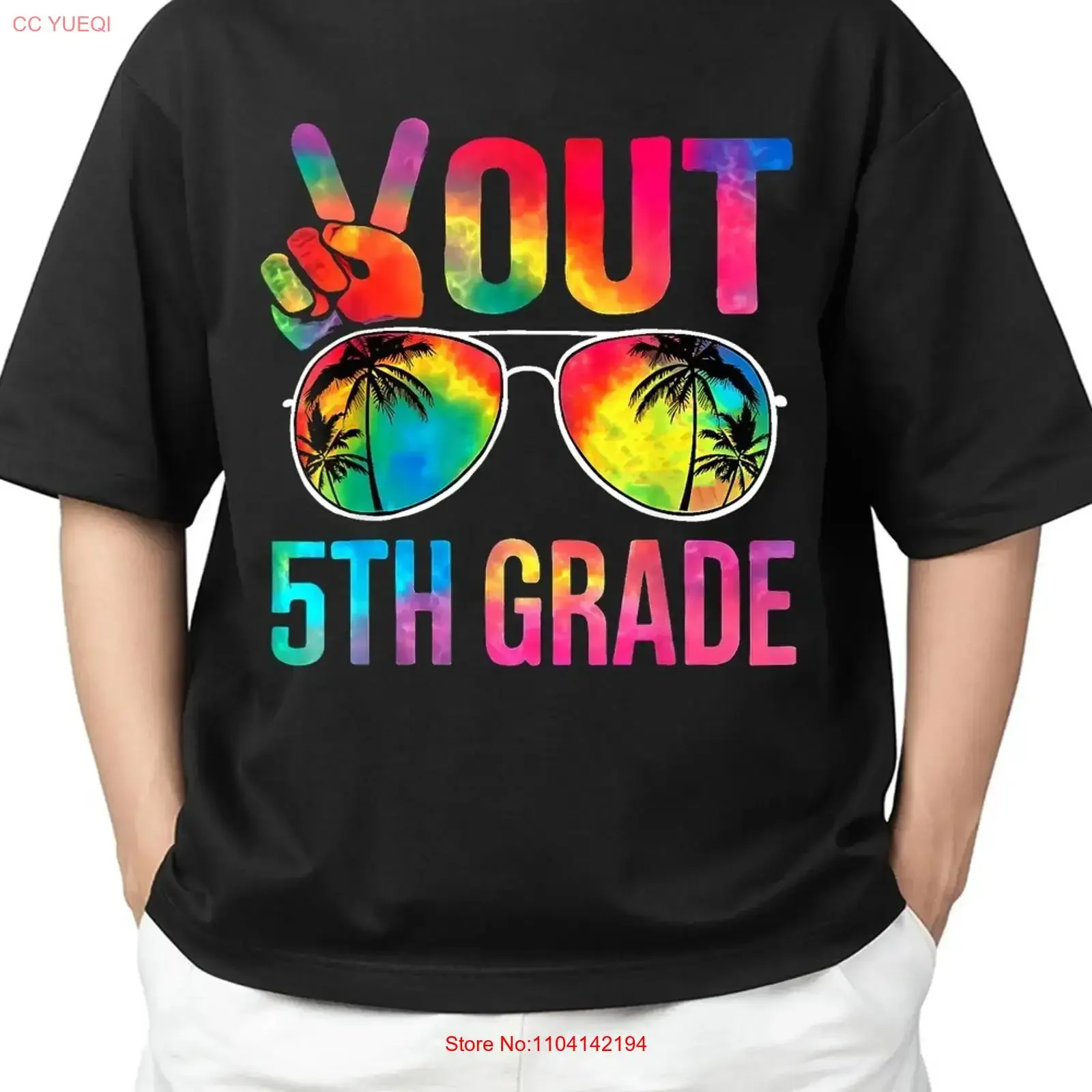 Peace Out 5th Grade Tie Dye Graduation Last Day Of School Adult S 4XL T Shirt vintage Washed Stylish homme streetwear