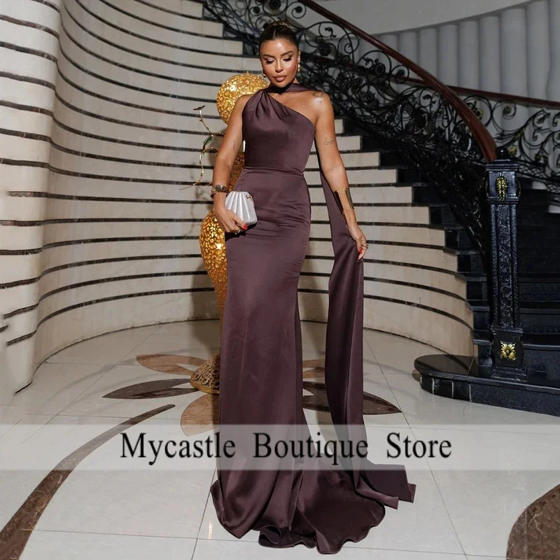 

Бордовое платье для выпускного вечера на одно плечо Вечернее платье русалки с разрезом на одно плечо Элегантное вечернее платье Occaison по индивидуальному заказу