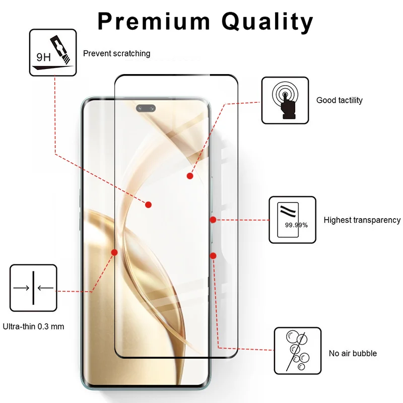 Protector de pantalla curvado de vidrio templado para Honor 200 Pro, 5G, 6To1, vidrio para cámara Honar Honer 200 Pro 200Pro 5G