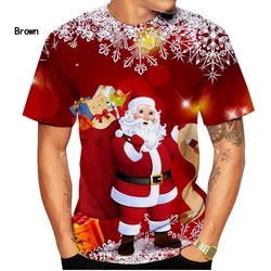 New Fashion Christmas T-shirts Men And Women Short-sleeved T-shirts Casual Santa Claus 3d Printed T-shirts Cartoon Men Clothing