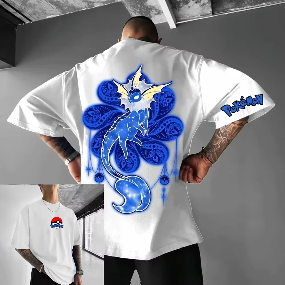 

Футболка унисекс с принтом Покемон (Пикачу) в стиле японского аниме, свободного кроя, из плотной ткани, для спорта, лето 2026