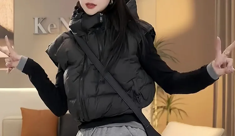 

Vests Waistcoats Thick Womens Waistcoat For Woman 2025 Spring Patchwork Cropped Preppy Youthful Minimalist Cleanfit Softy Gentle