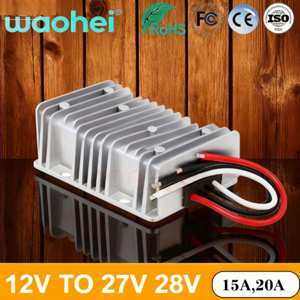 

12V to 27V 28V 15A 20A DC to DC Converter Step Up Boost Regulator Switching Power Step Up Boost Supply Aluminum Shell CE ROHS