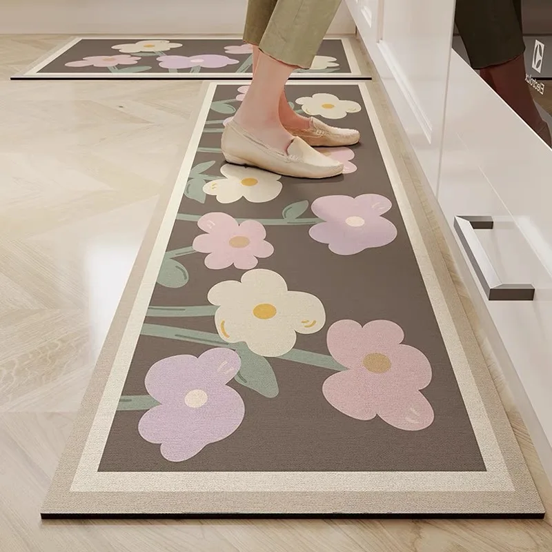 VIKAMA Modern Simple Long Water-Absorbent Oil-Absorbent Diatomite Floor Mats Restaurant Special Non-Slip Foot Mats
