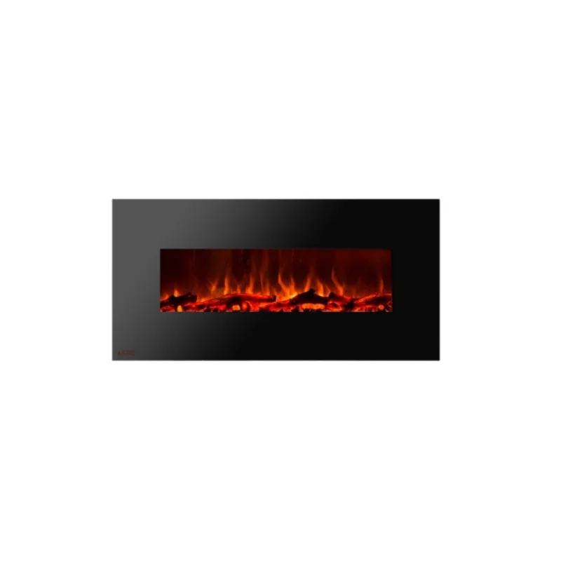 Modern Electric Fireplace Heater Embedded Wall Wifi Remote Control in French & English Durable Metal for Indoor Use