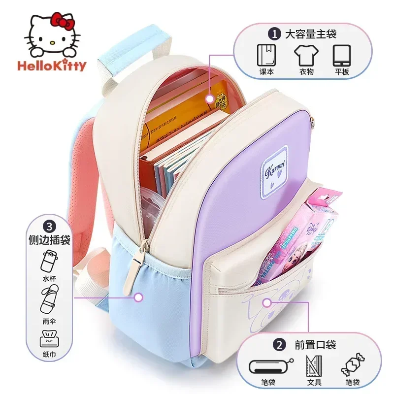 Sanrio Hello Kitt Fashion Backpack Cute Cartoon Lightweight Girl Boy Backpack Anime Travel Large Capacity Student Woman Backpack