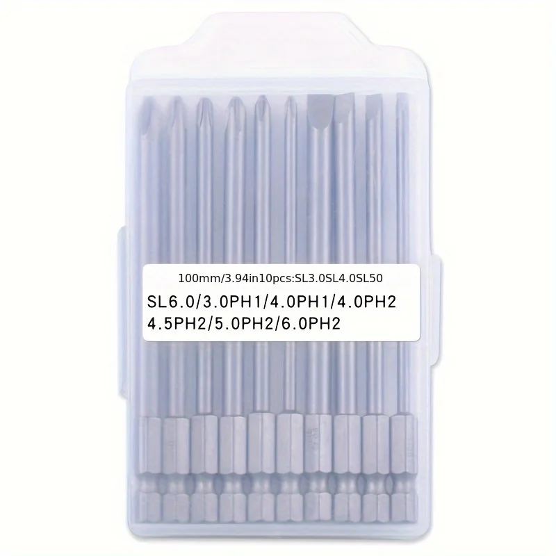 

10 шт. 1/4 дюйма отвертка с шестигранным хвостовиком, отвертка, электроинструмент (одна буквенная головка + крестовая головка)