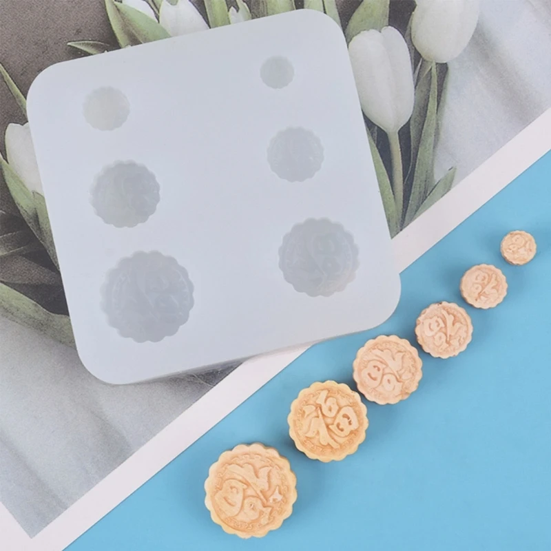 Kx4b mooncake molde silicone diy feito à mão cristal resina epóxi moldes ferramenta cozimento chocolate bolo açúcar