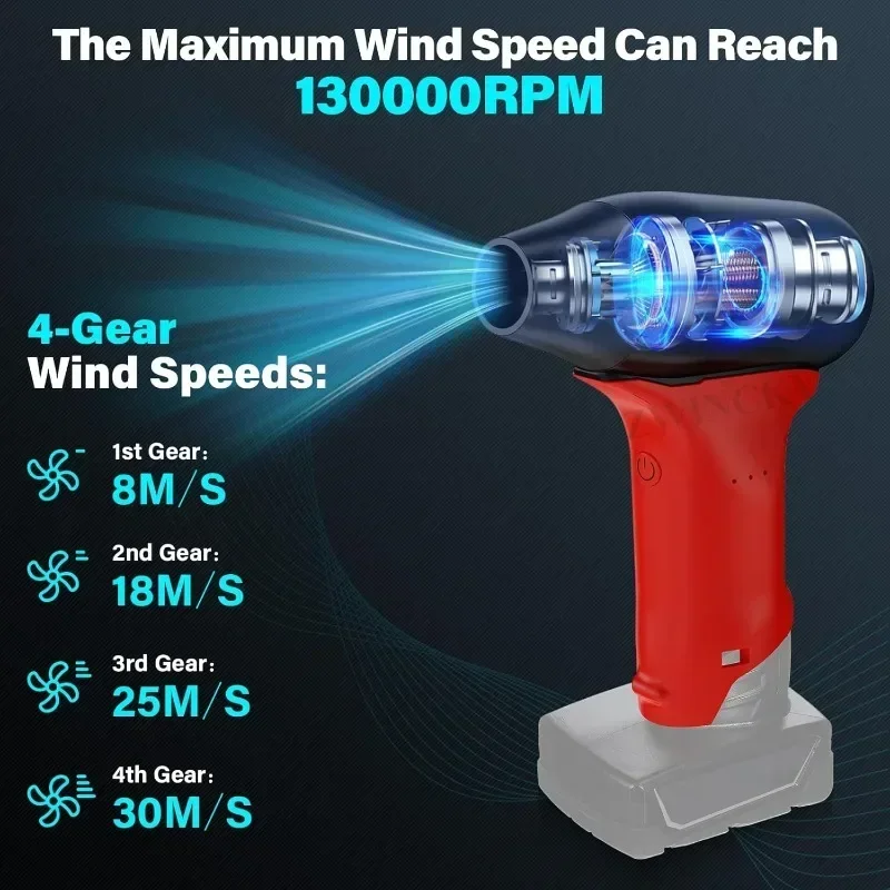 قابل للتعديل منفضة الهواء مروحة نفاثة أداة منفاخ صغيرة لميلووكي 12 فولت بطارية ليثيوم تعمل بالطاقة نفاثة منفاخ جاف منفضة الهواء المضغوط