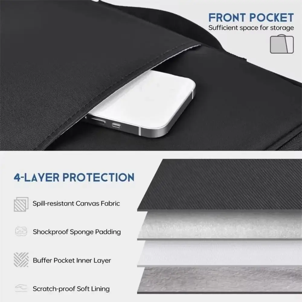 حافظة كمبيوتر لوحي احترافية مع مقبض حقيبة كمبيوتر محمول خفيفة الوزن مقاومة للماء للكمبيوتر المحمول بسحاب مزدوج 11 بوصة حقيبة كمبيوتر محمول للأعمال