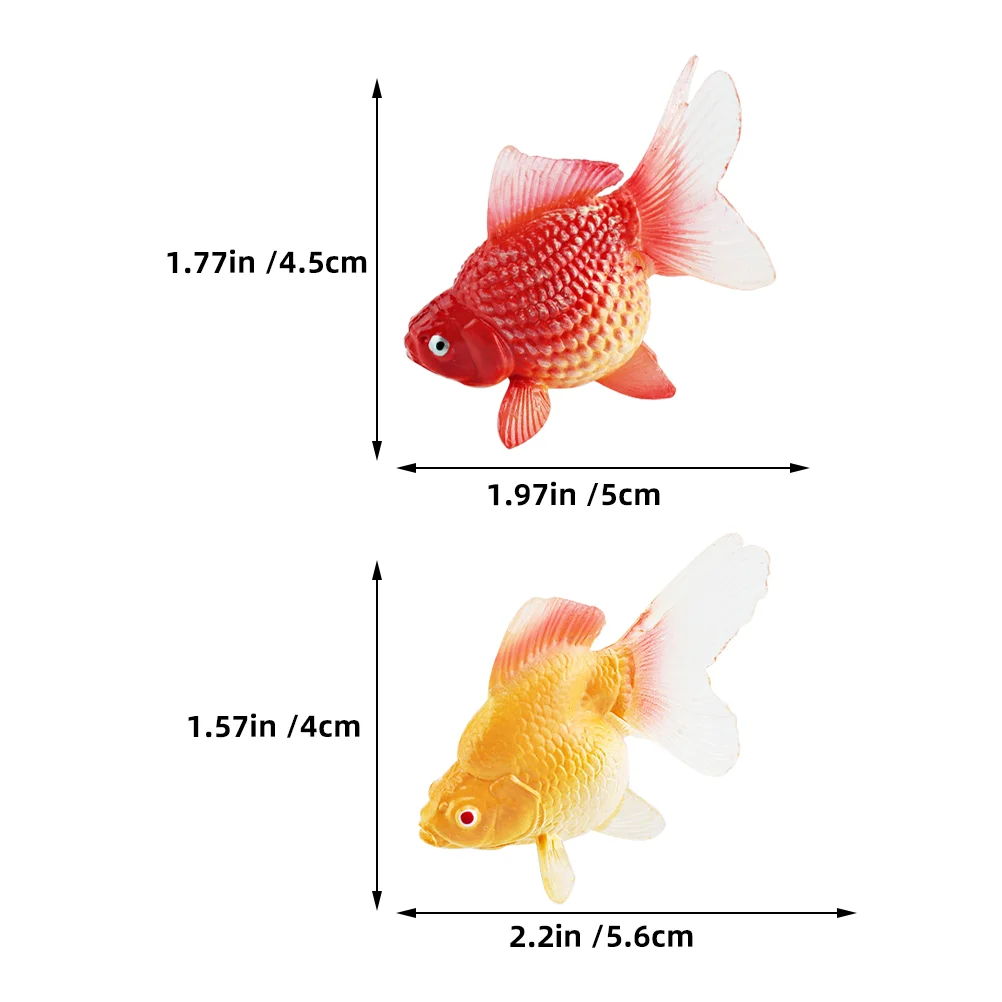 2 Pcs Cognitive Fish Toy Goldfish Crackers Individual Bags Tank Fishing Simulation Animal Figure Figurine Decoration Biscuit