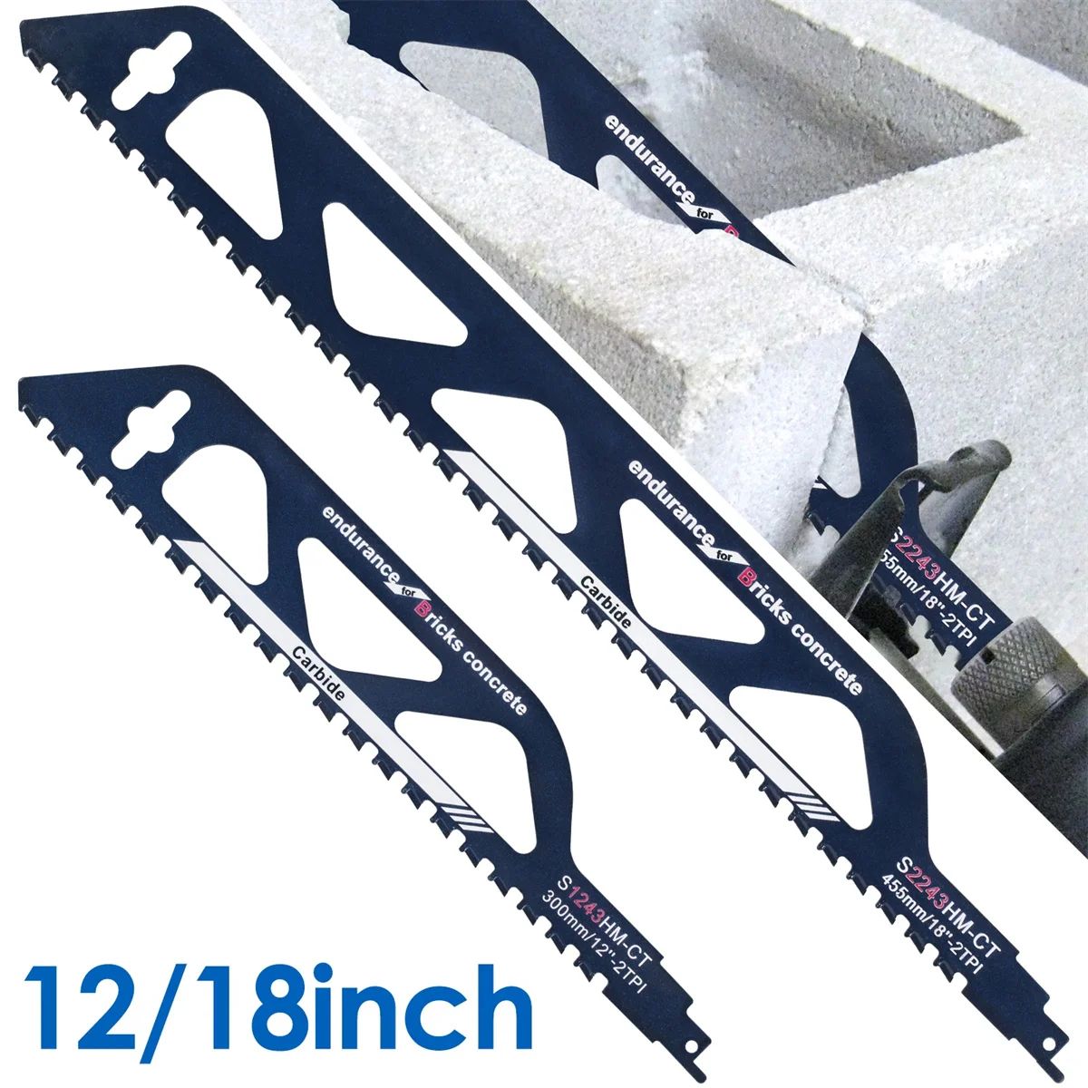 

Reciprocating Saw Blade 12/18in Universal Cutting Recip Sabre Saw Blade Alloy Steel Brick Concrete Stone Demolition Cutting Tool