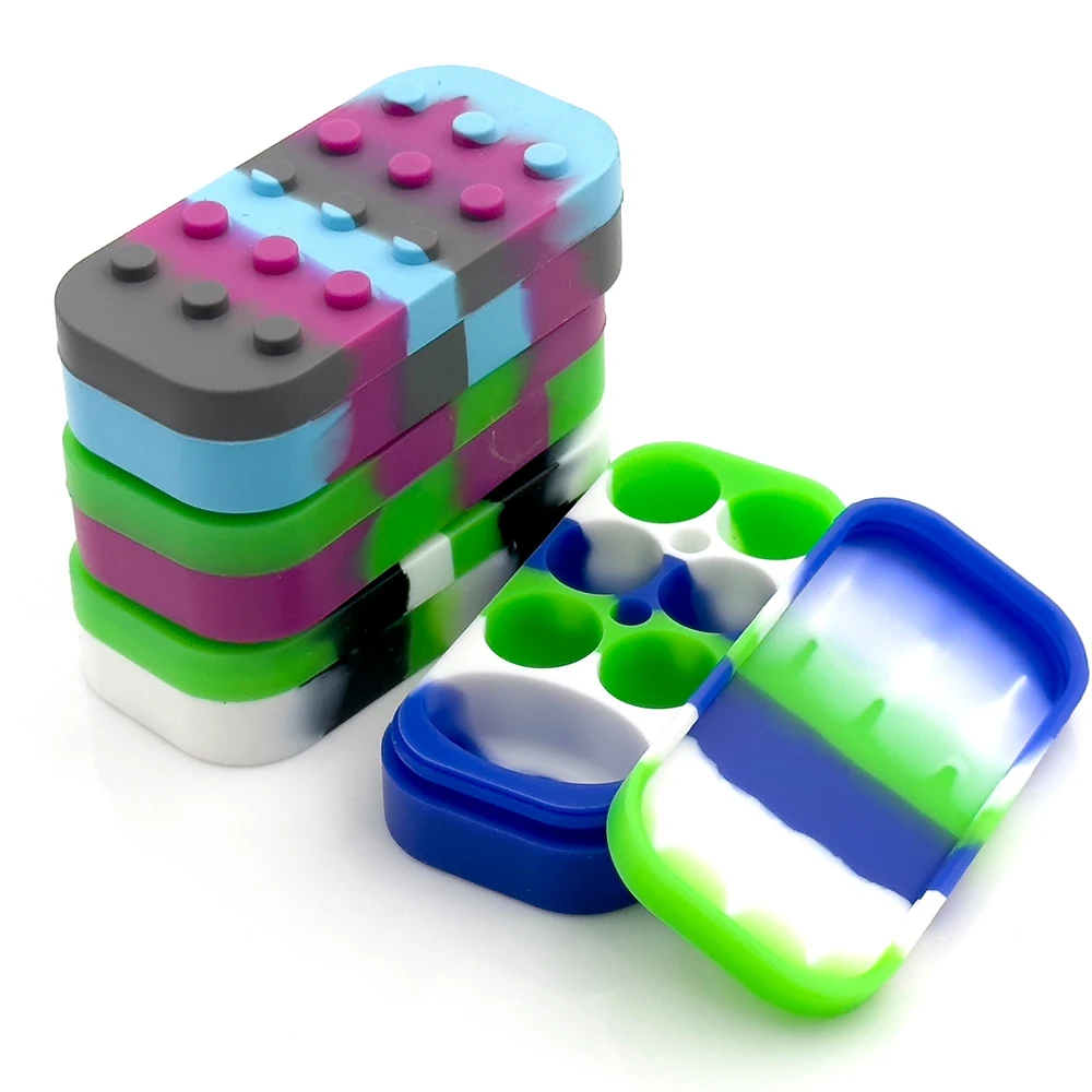 

34ML Silicone Box 6-Hole Design High Temperature Resistant Silicone Oil Box Portable and Compact