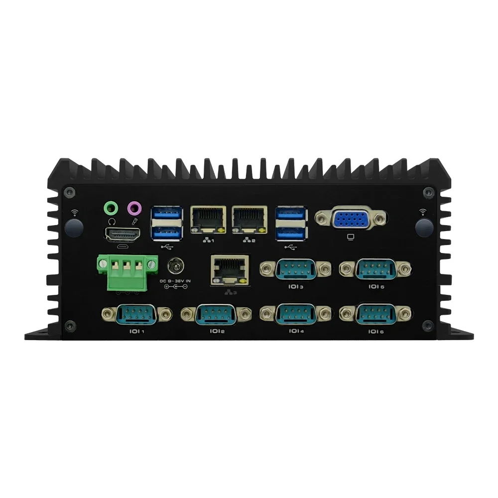 Phoenix terminal anti-interference rs232 rs485 2 gigabit ethernet fanless industrial pc mini computer 12v