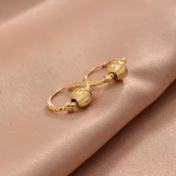 Dubai Glod Color Earrings For Women Girls Arabic Ethiopian Nigerian Banquet Wedding Earring Party Gift