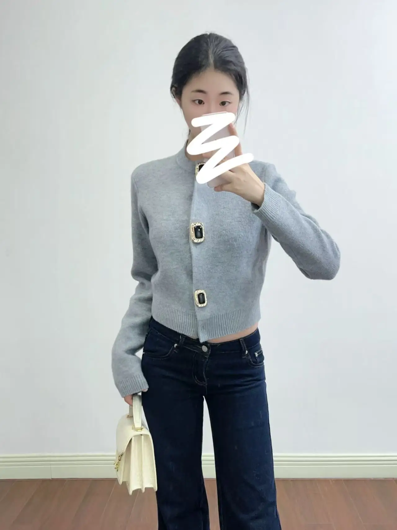 【Geschenk kostenlos】2025 SP Herbst einfaches koreanisches Pendler-Stil Lazy Knit Rundhals-Cardigan-Oberteil für Damen
