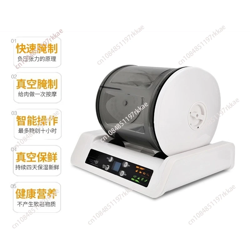 LCD Intelligent Vacuum Marinator Tumbling Machine, Automatic Electric Meat Pickling Equipment for Home and Hamburger Shop Use