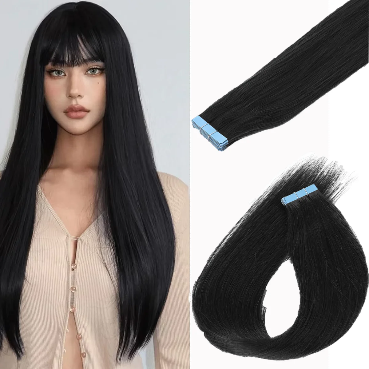 

Накладные волосы на лентах из натуральных волос, бесшовные, с полиуретановой основой, 12-20 дюймов, машинная работа, Реми, для женщин