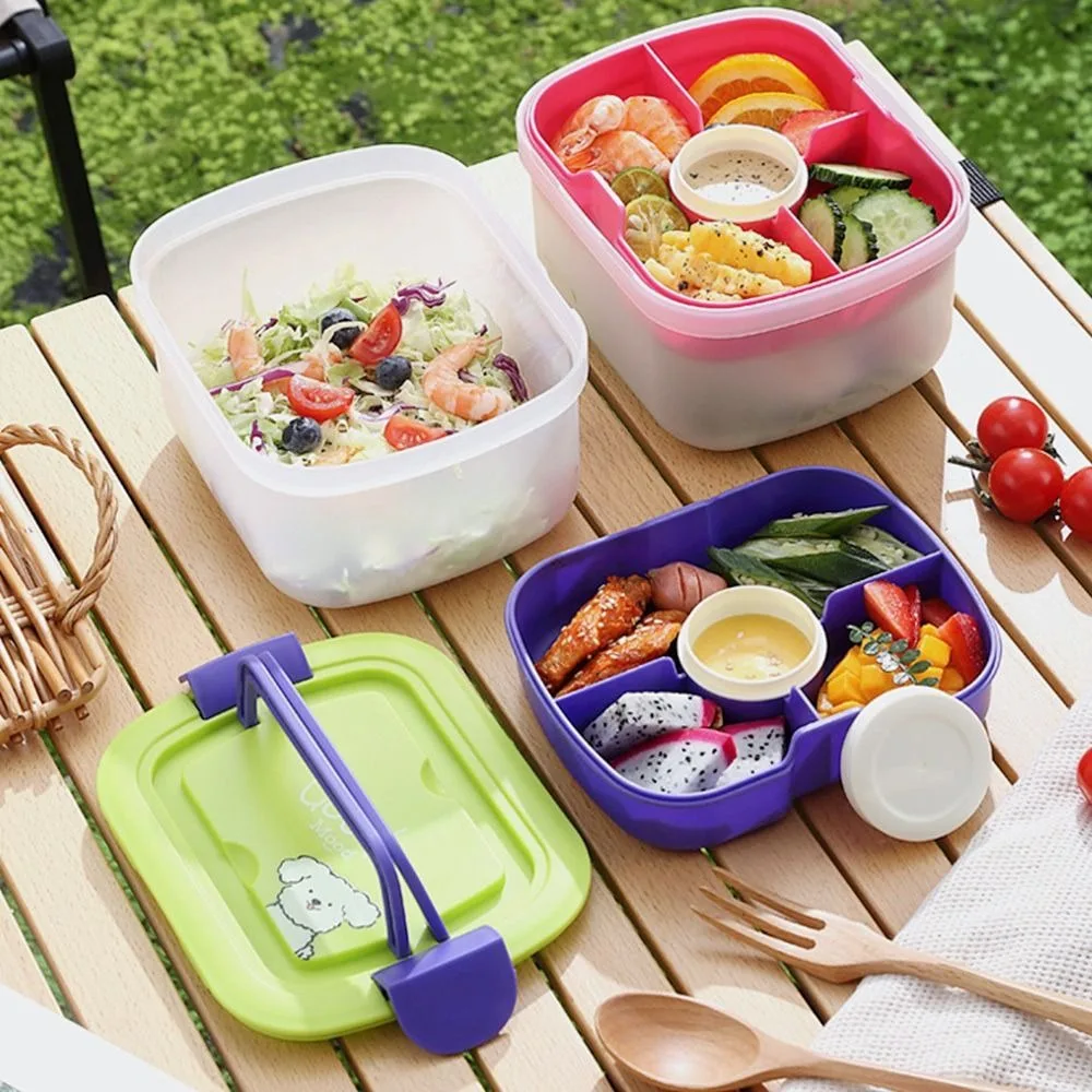 

Double Layer Bento Boxes Portable BPA-Free Lunch Box Microwave Safe Leak Proof Lunch Container for Kids/Adults/Toddlers