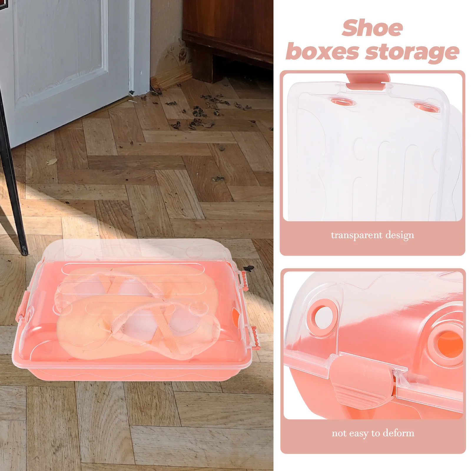 

Stackable Transparent Shoe Box Storage Organizer Flip Lid Plastic Display Case for Sneakers Home Dorm Shoe Boxes Storage