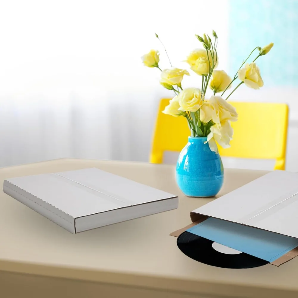 100 عبوة من صناديق بريد التسجيل القوية 7.5 × 7.5 × 1 - ارتفاع قابل للتعديل لسجلات البريد 45 دورة في الدقيقة، مثالي لعشاق الفينيل