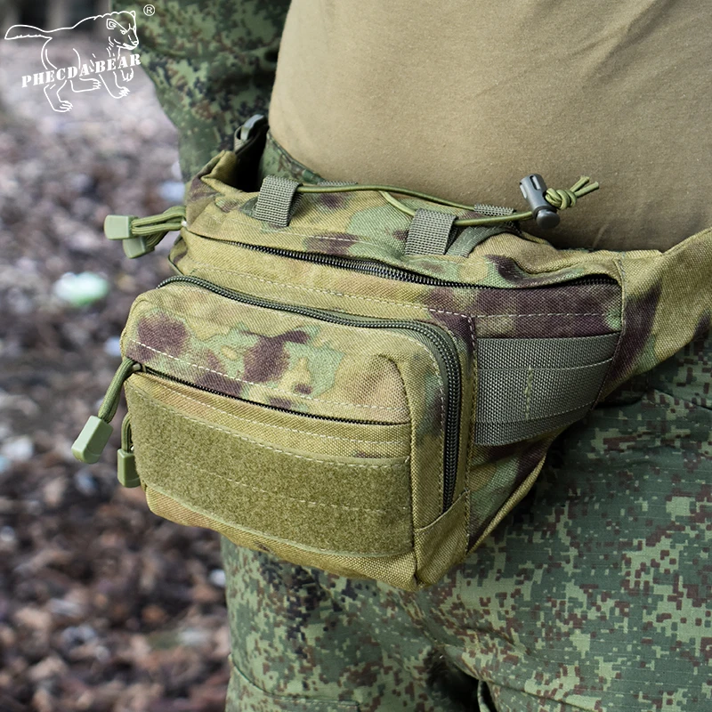 1000D a-tacs fg camouflage waist bag hunting tactical bag cycling cross-body bag fishing waist bag outdoor range bag