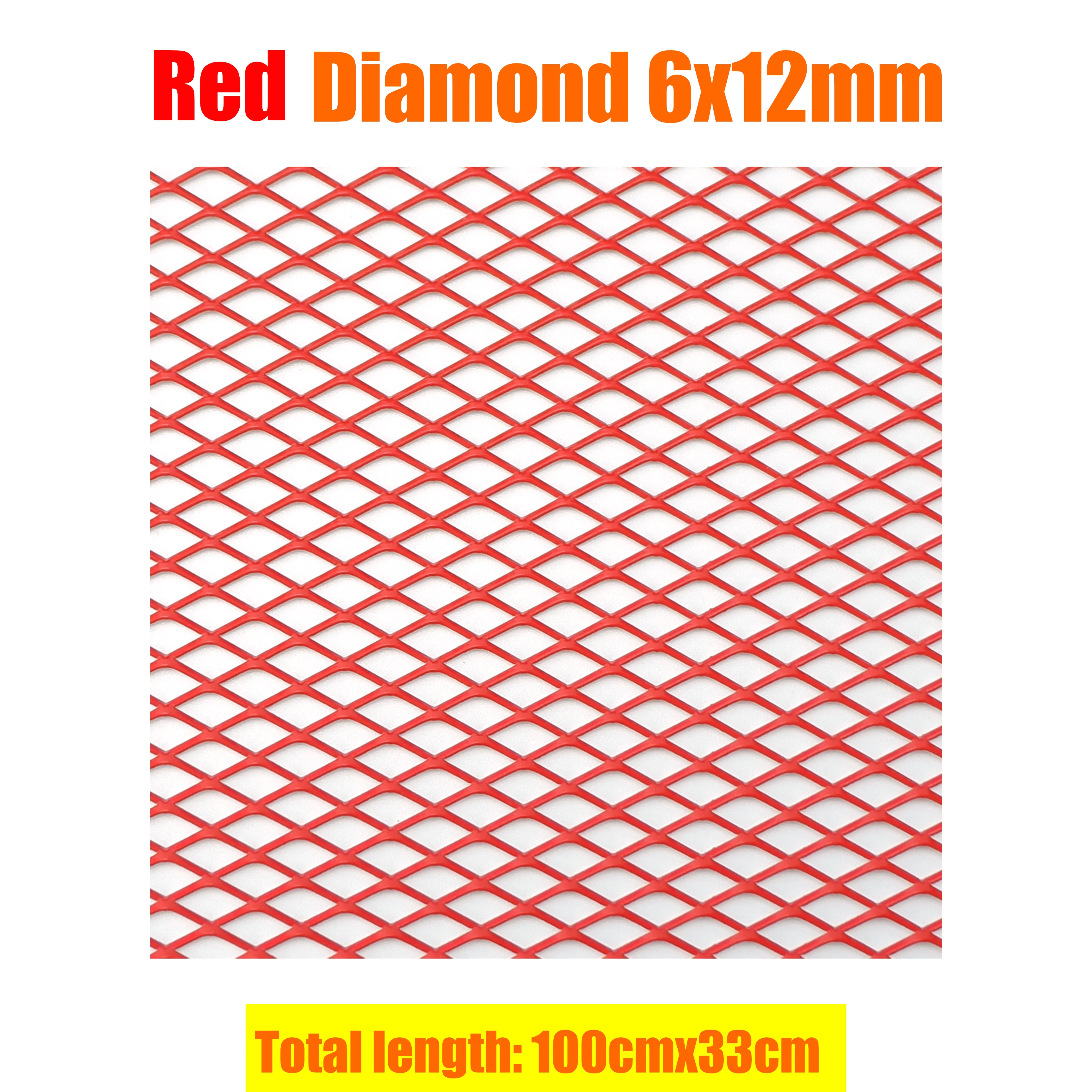 STARHEATPAR 100x33cm Aluminium Racing Auto Stoßstange Grille Grill Mesh Net Vent Schwarz Silber Rot Blau Tuning Universal Protector haus Garten 8