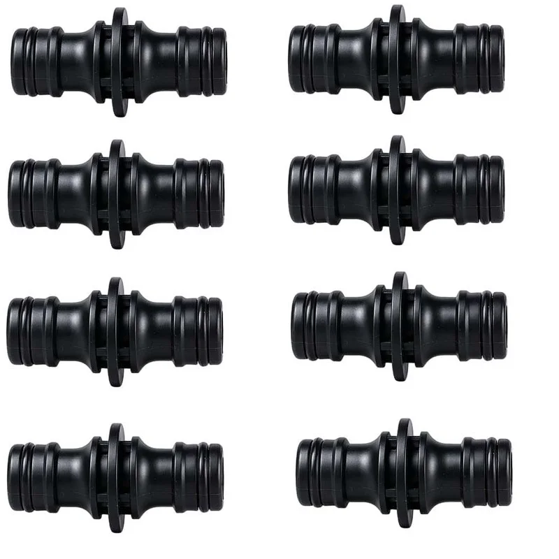 8pcs Garden Plastic Two-Way Hose Connector, 2-Way Repair And Extension Hose Quick Coupling Joint Watering Connectors 1/2inch