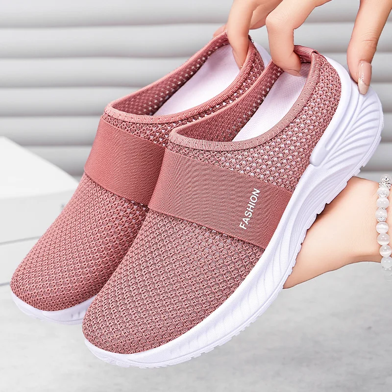 

Wear Women's Shoes Large-sized Flip-flops for Women Hollow Out Net Surface for Women Shoes Go Out in Thick-soled Women Slippers