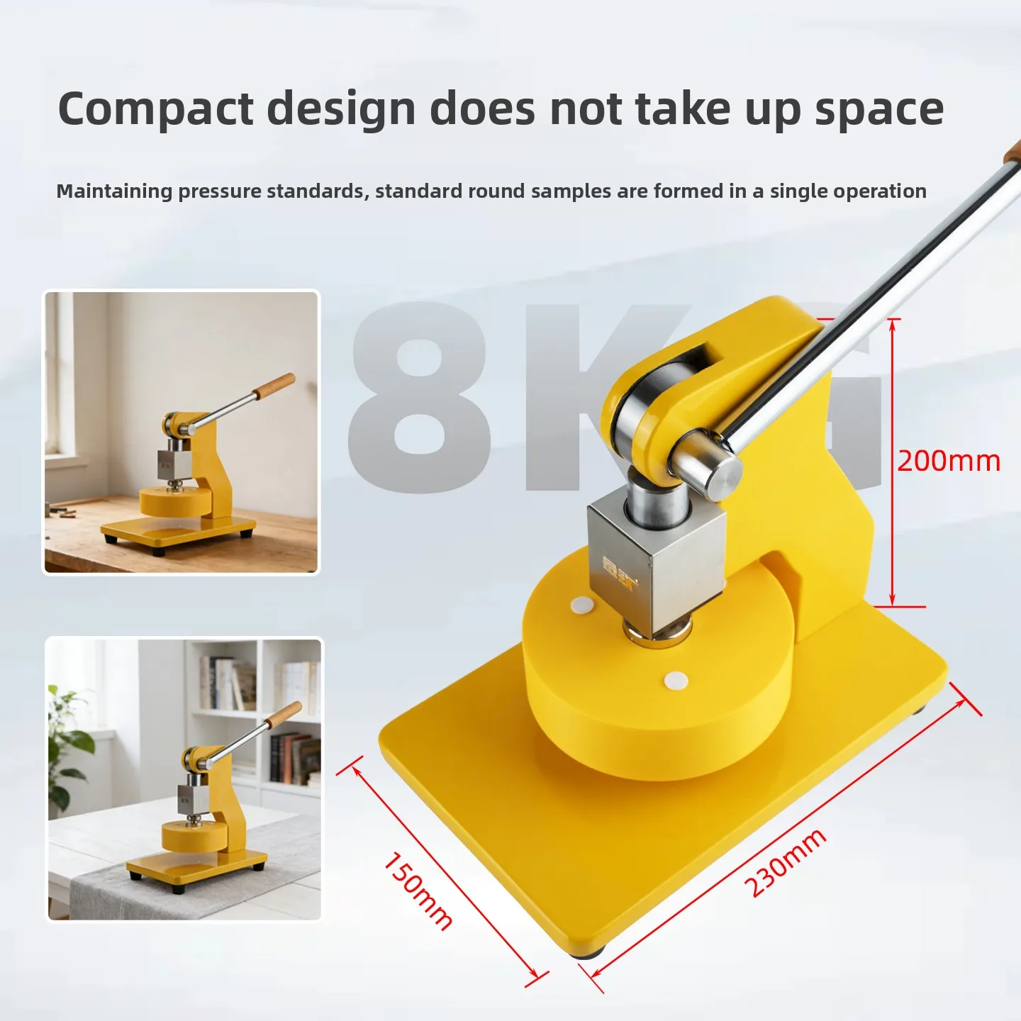 Mini Hand Press Fabric GSM Cutter E1Smini, 100cm² Textile Paper Film Weight Test Sampler