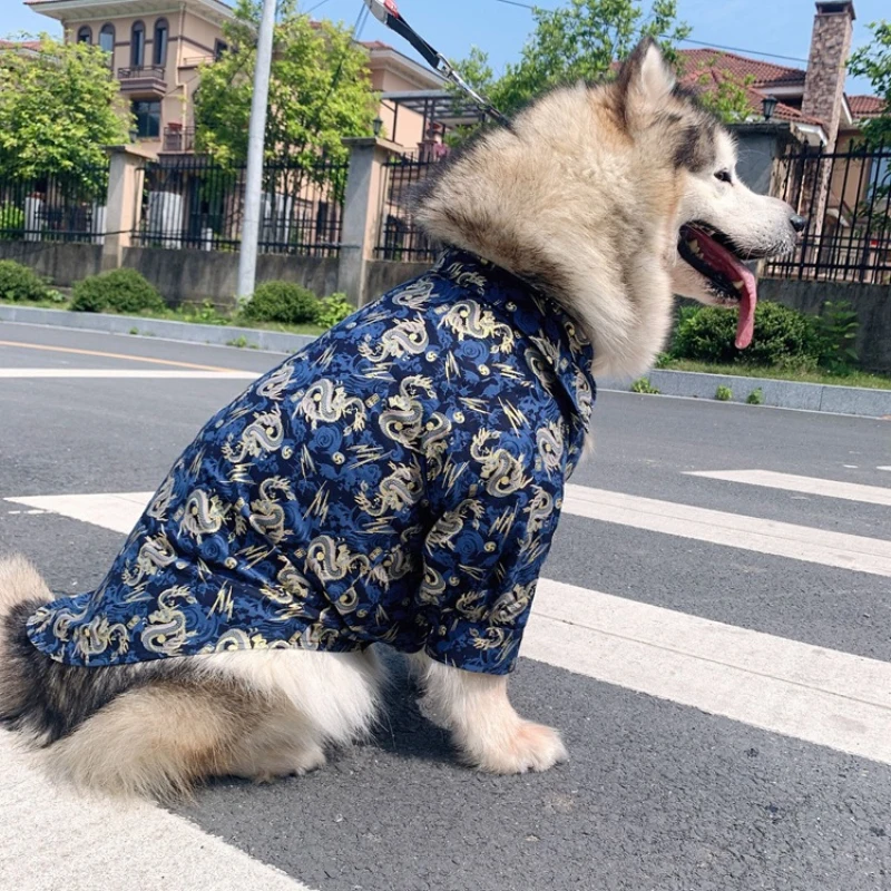 Big Dog Clothes Summer Large Dog Shirt Poodle Bichon Corgi Samoyed Husky Golden Retriever Clothing Small Dog Costume Apparel