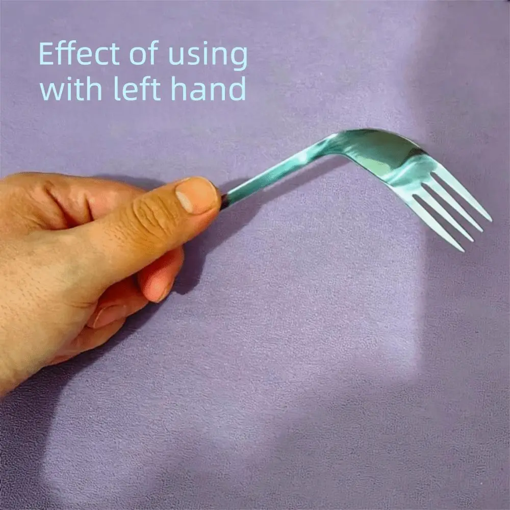 Stainless Self Feeding Utensil Angled Elderly Patients Curve