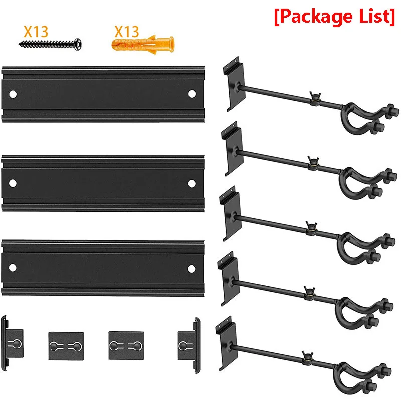 Wall Mount Rotatable Splicing Display Rack, Groove Design, Soft Leather, Rubber, Adjustable Plug, Metal Guitar Bracket