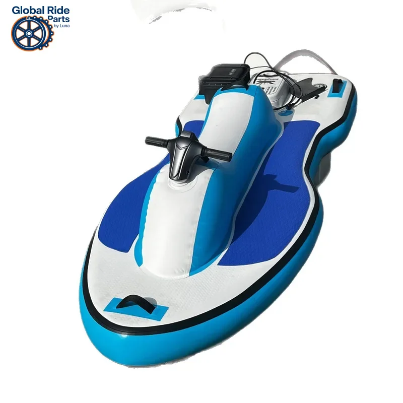 

2.3m Inflatable Motorboat, PVC with Outboard Engine, Portable Fishing Leisure Boat for Adults