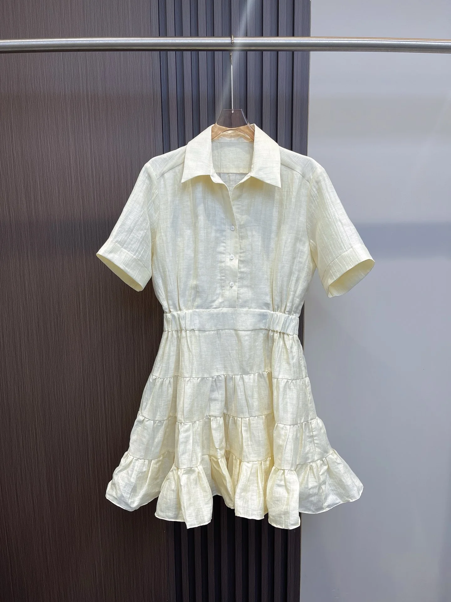 

2024 Women's Clothing Loose fit dress with ruffled hem Spring Summer New 0609