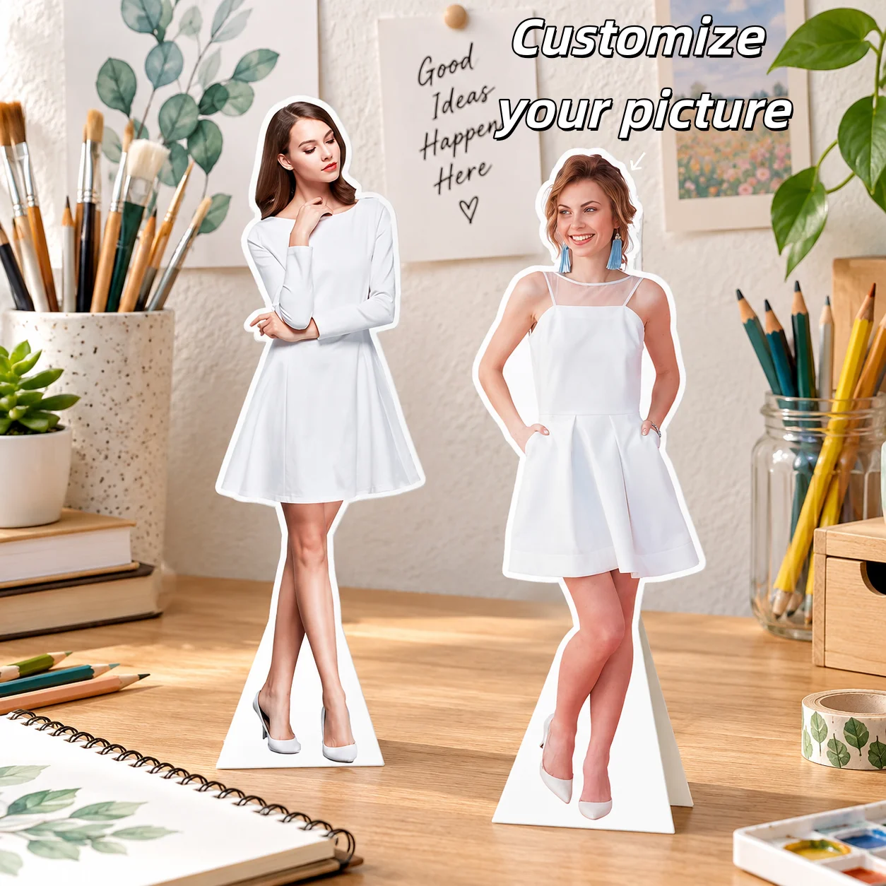 Picture Custom Cardboard Desk Decor Personalized Mini Cutout Standee Keepsake Gift for Home Shelf Office Tabletop Creative Gift