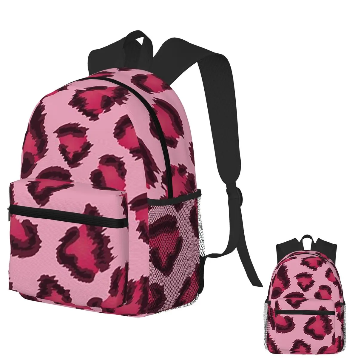 

Pink Cheetah Print Girly Pattern Student Backpack School Bag Hiking Travel Daypack for Men Women Fashion Bookbag Shoulder Bags