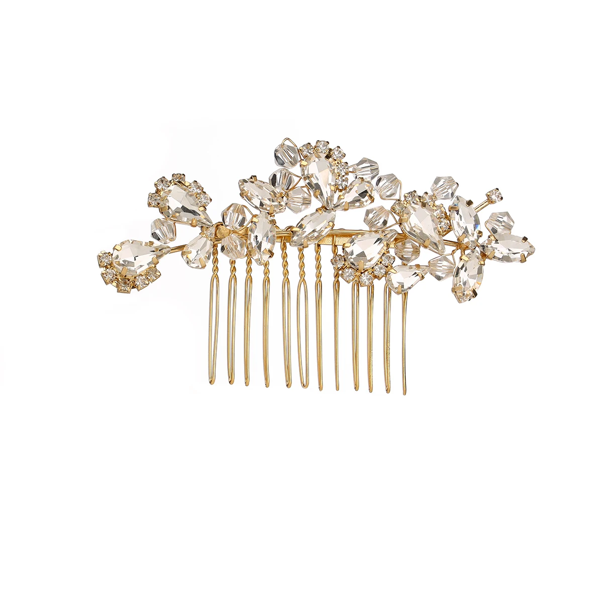 Crystal Bridal Wedding Hair Comb Wedding Headwear Hairpins for Bride and Bridesmaids (Gold)