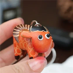 Toplaag rundleer creatieve schapen auto sleutelhanger tas charme accessoires schapen dierenriem cadeau verjaardagscadeau