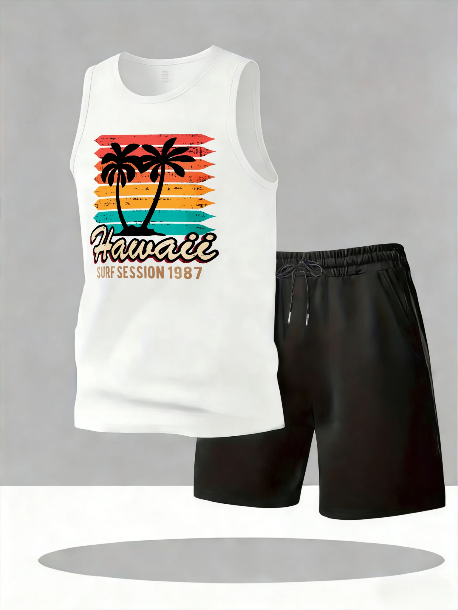 

Men's Tank Top Sets 2026 Summer Quick drying crewneck running Breathable oversize sweat suit sports sports suits beach