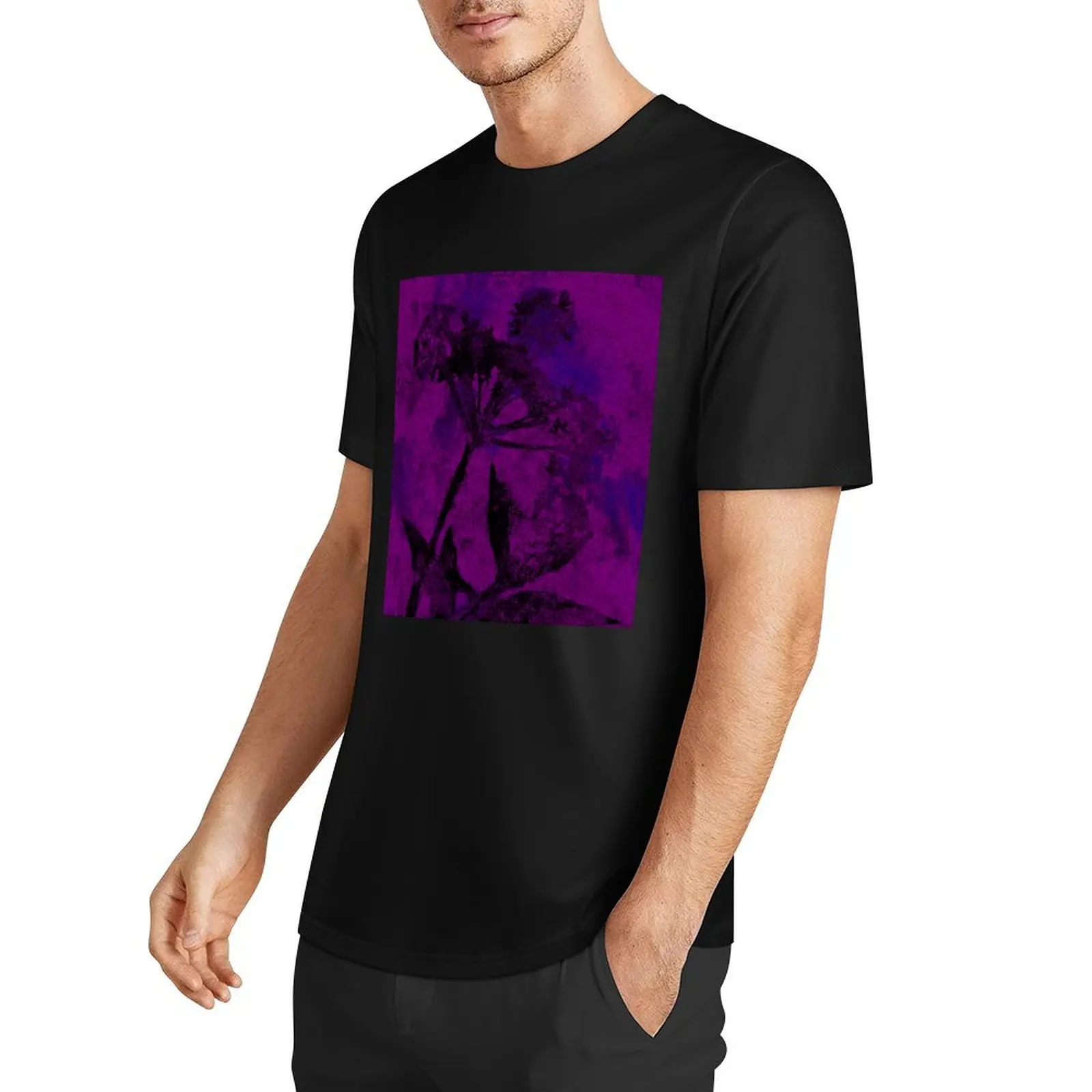 Neon Purple Cow Parsley T-Shirt anime boys whites fruit of the loom mens t shirts