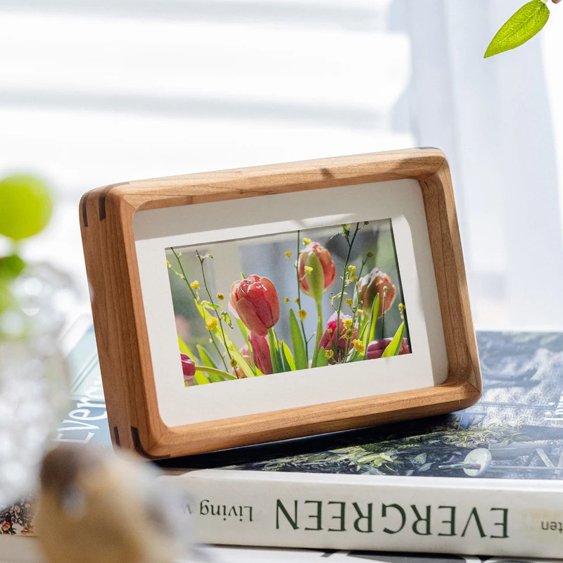 6/7/8/10 Inch Solid Wood Photo Frame Premium Walnut Picture Frame Creative DIY Display Stand Luxury Desktop Picture Decoration