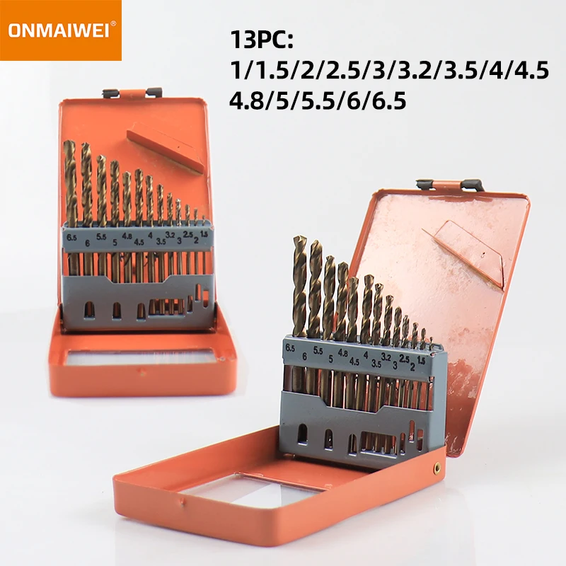 M35 HSS-CO 5% asile alt Twist Drill Bit Set MeaccelerStraight Shank Set avec boîtier en métal pour les propositions en bois et en métal en acier inoxydable