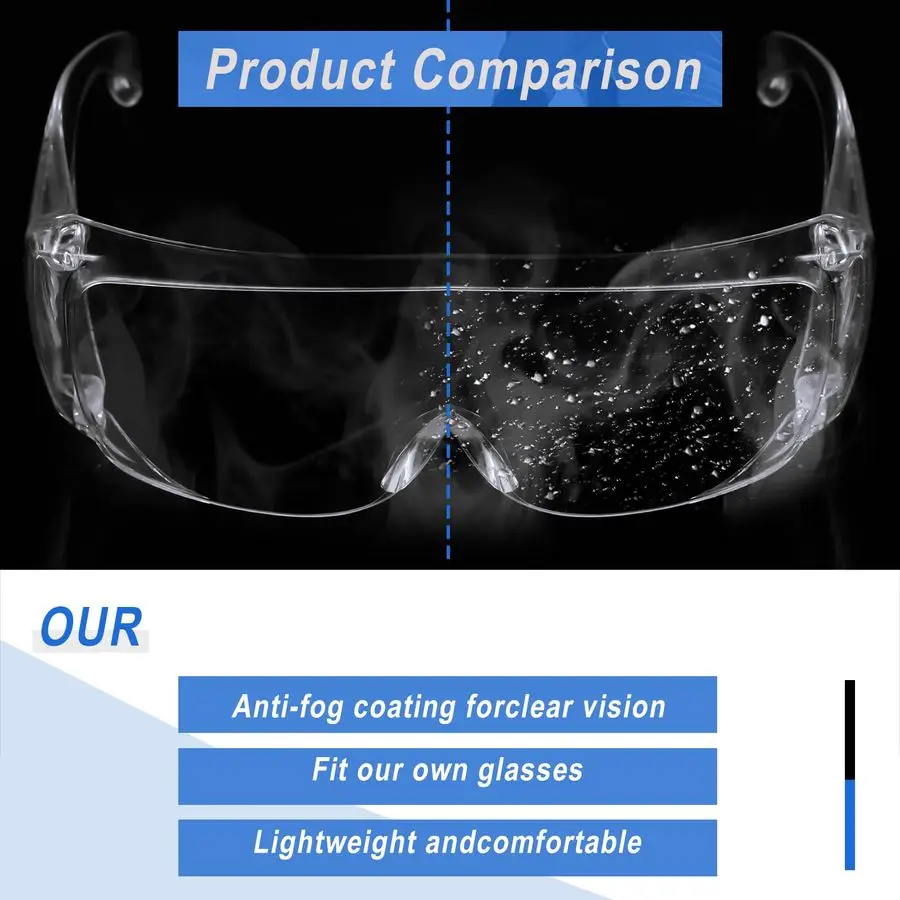 Safety Glasses Bulk Protective Goggles Anti Fog Scratch Resistant Eyewear