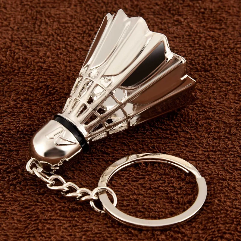 Creative Metal Badminton Key Chain Three-Dimensional Badminton Tournament Souvenir Key Chain Pendant Sports Sports Cute Pendant