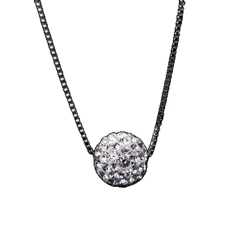 Trendy Lucky Ball Pendants Necklaces for Women Rose White Gold Color Crystal Fashion Jewelry for Girls Xmas Gift Party Jewelry image 6