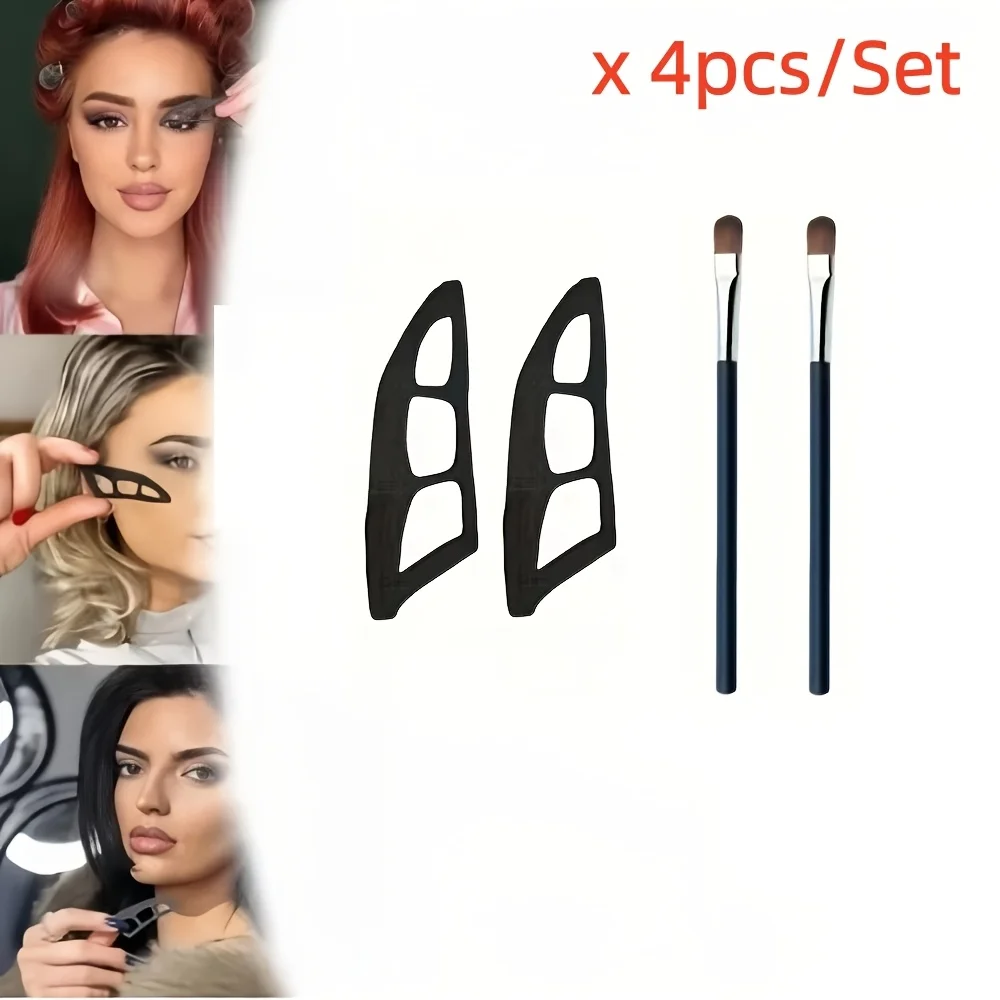 4pcs/Set eye shadow makeup quick set, eye shadow card, eye shadow brush