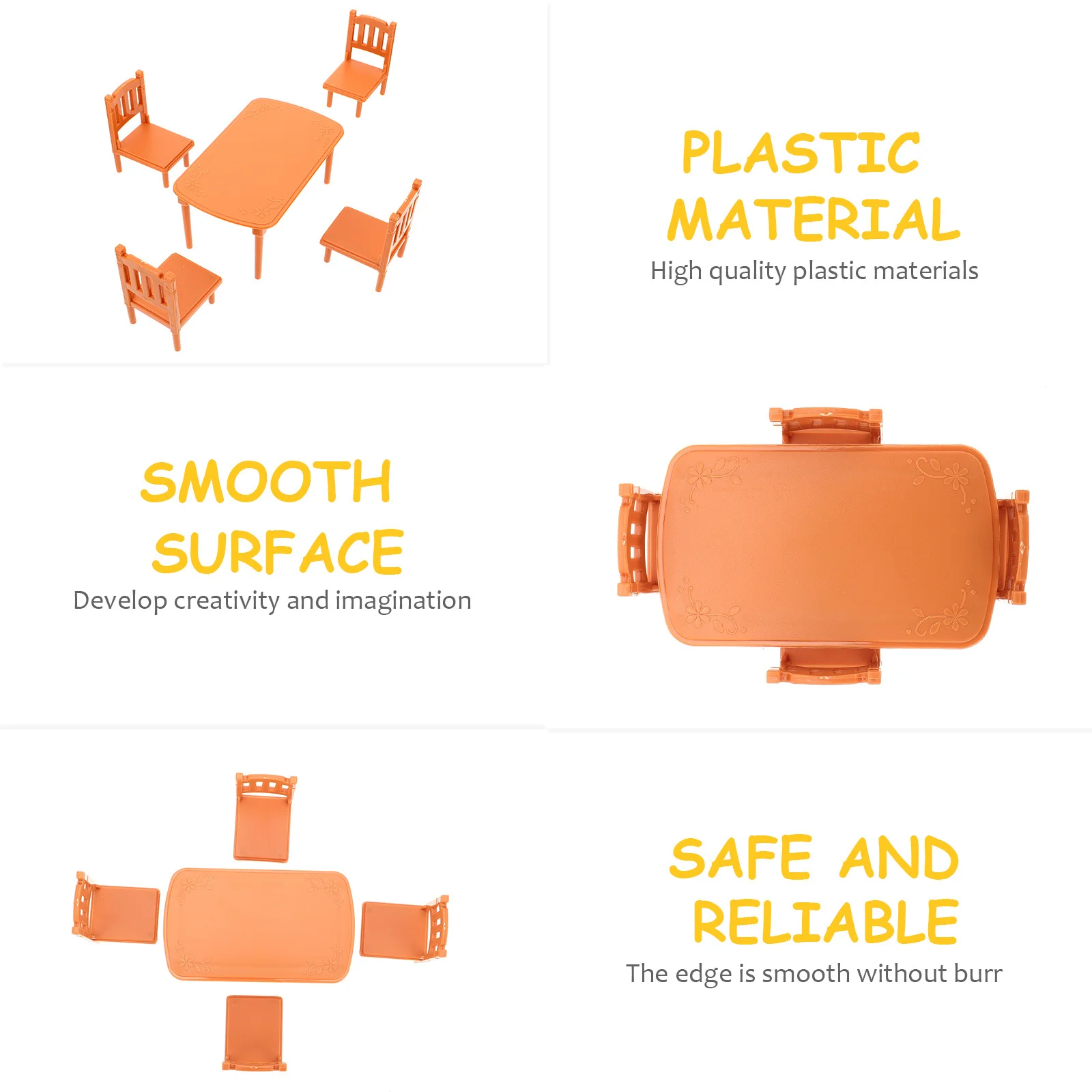 1Set Mini Meubilair Tafel Stoel Set Kleine Eettafel voor Speelhuis Kids Gift Lichtgewicht Draagbare Decoratieve Thuiskantoor